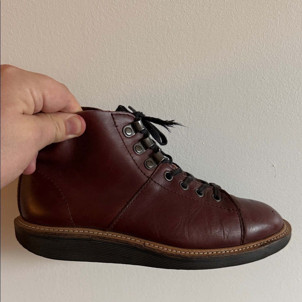 Dr. Martens Burgundy Leather Lace-Up Ankle Boots